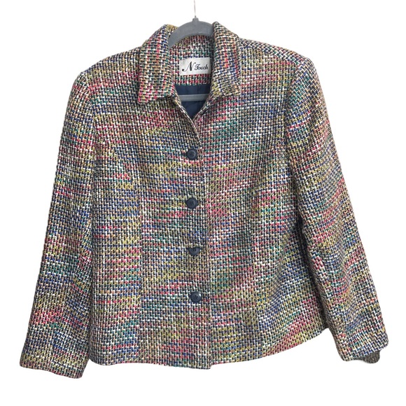 N Touch Jackets & Blazers - Tweed blazer blue pink green
